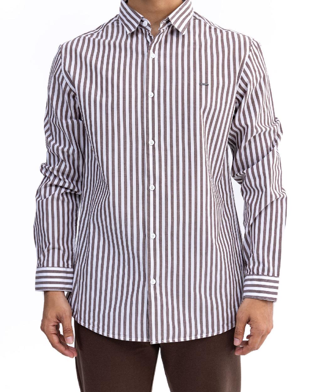 engine Men Slim Fit Casual Shirt MC5032-00L-BRN