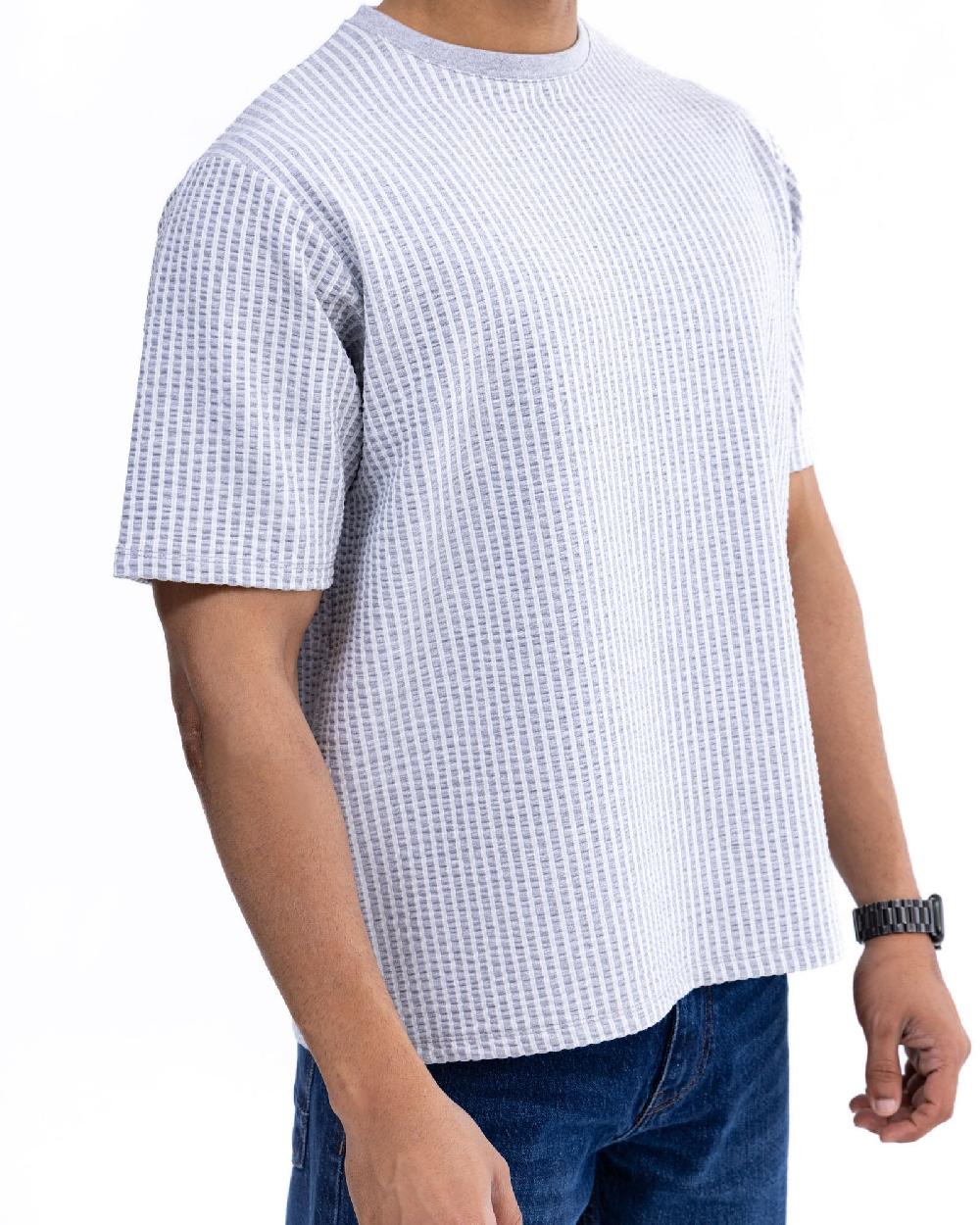 Engine Men T Shirt - Jacquard MT5089-00L-GRY
