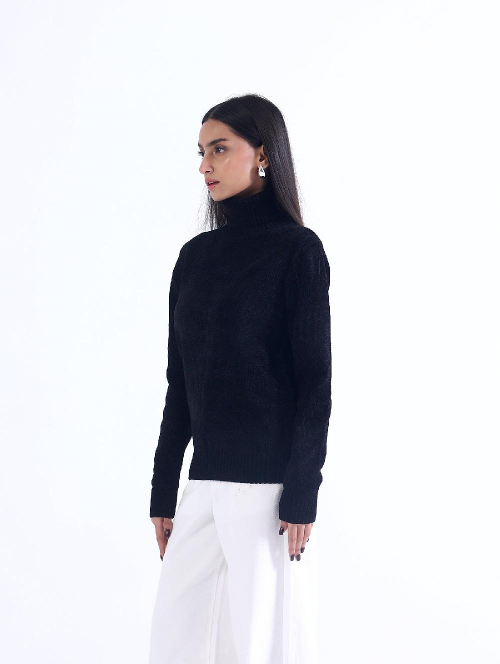Engine Mock Neck Sweater LX4001-00M-BLK