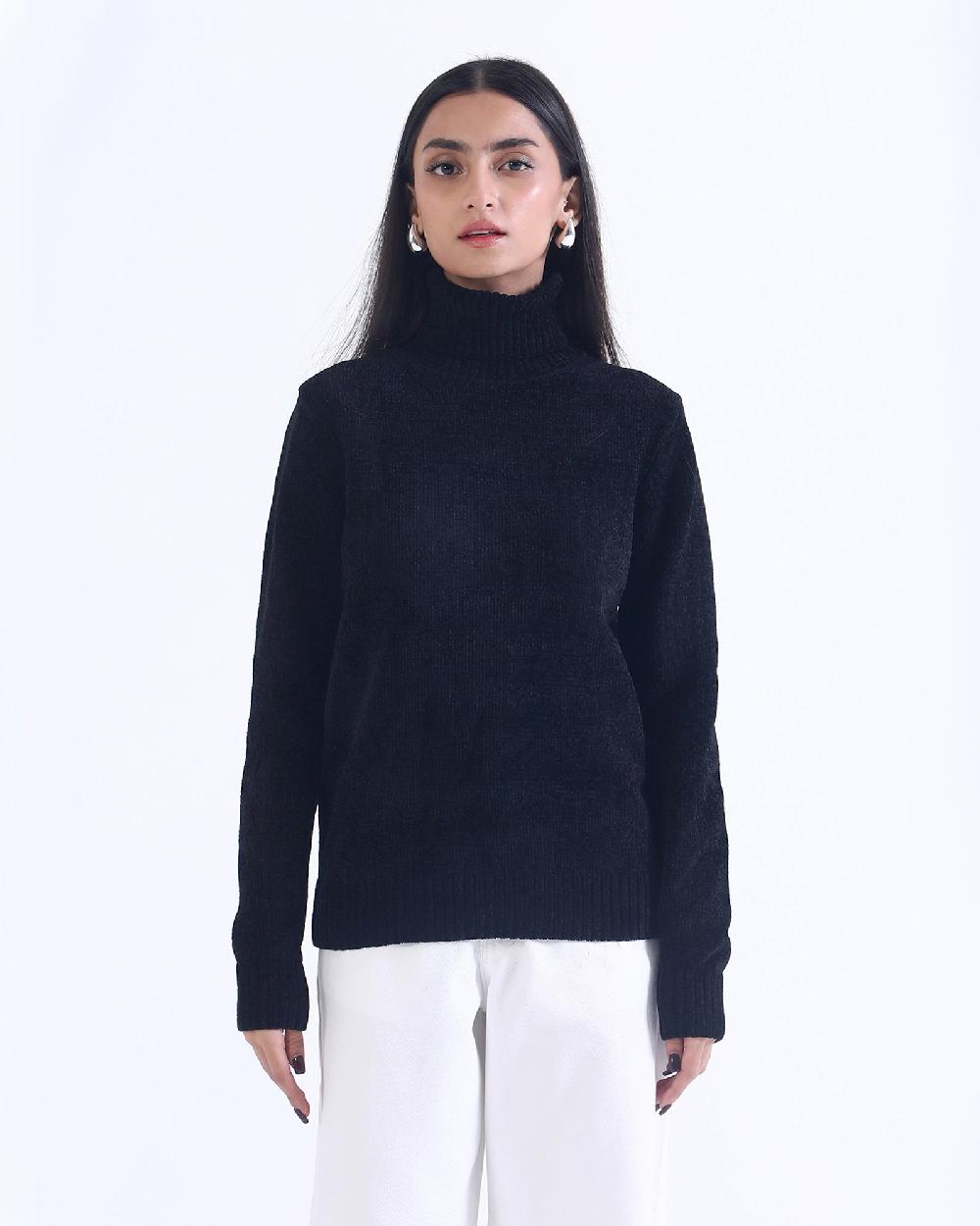 engine Mock Neck Sweater LX4001-00M-BLK