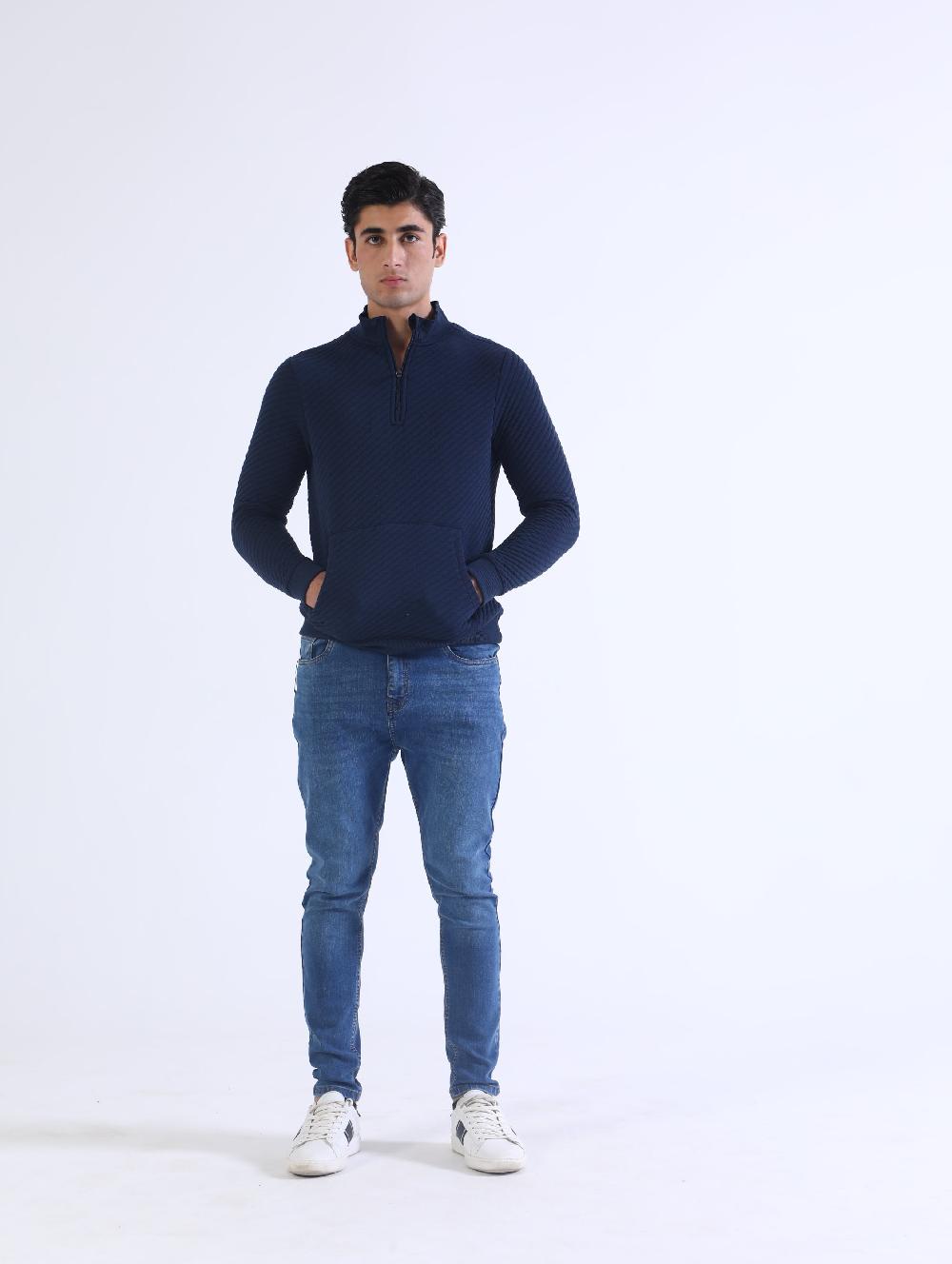 Engine Mock Neck Zipper MR4007-0XL-NVY