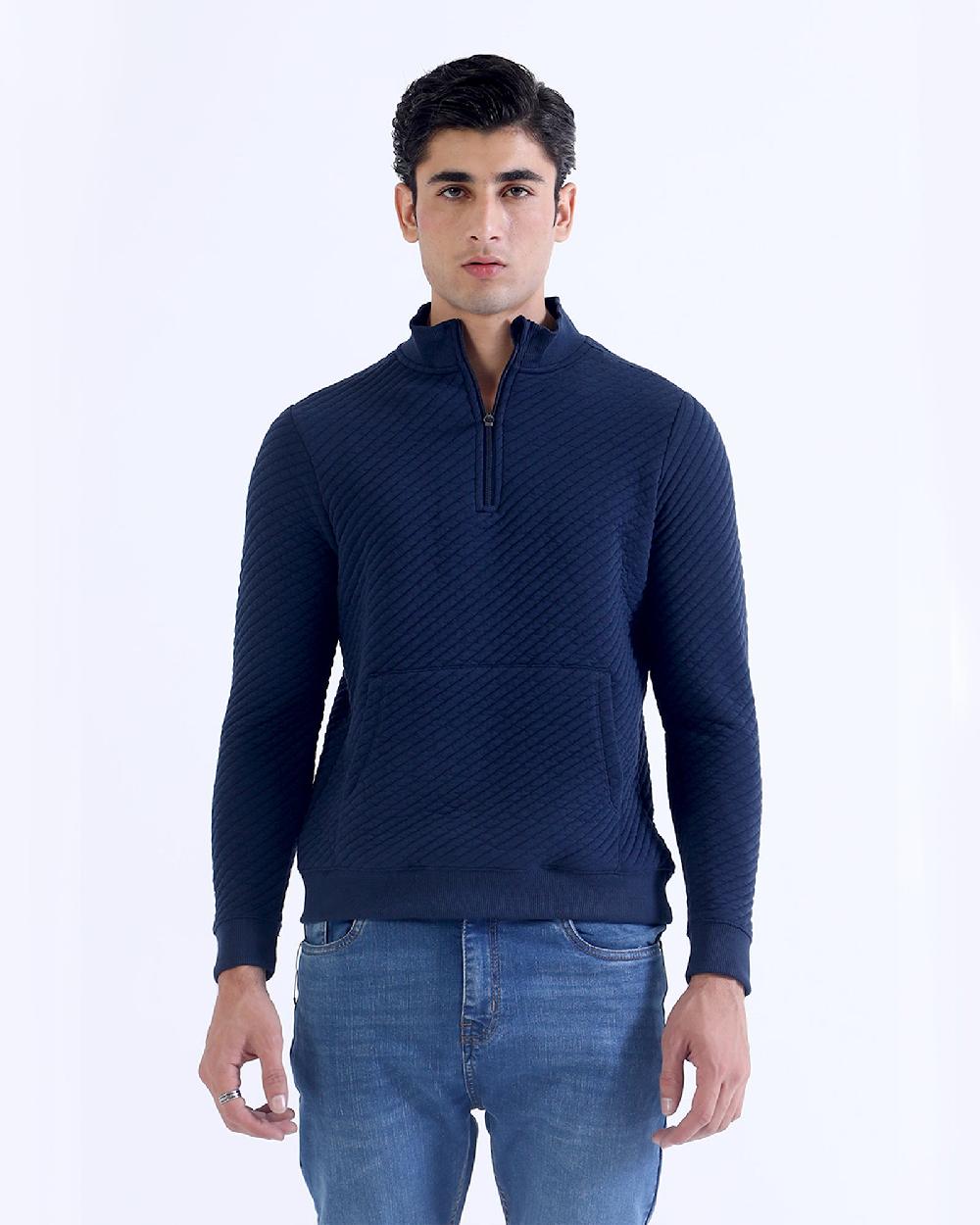 engine Mock Neck Zipper MR4007-0XL-NVY