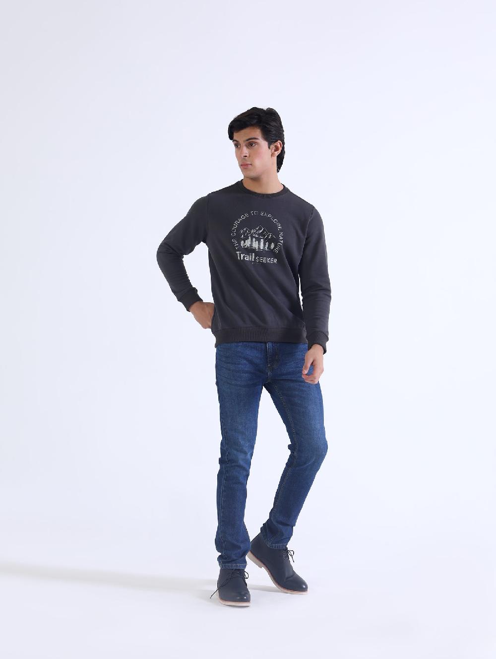 Engine Typography SweatShirt FT4155-00L-DGY