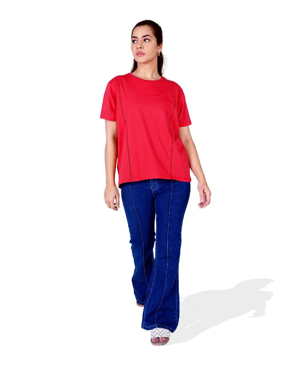Engine Women Basic Knit Top FLT237-00S-RED