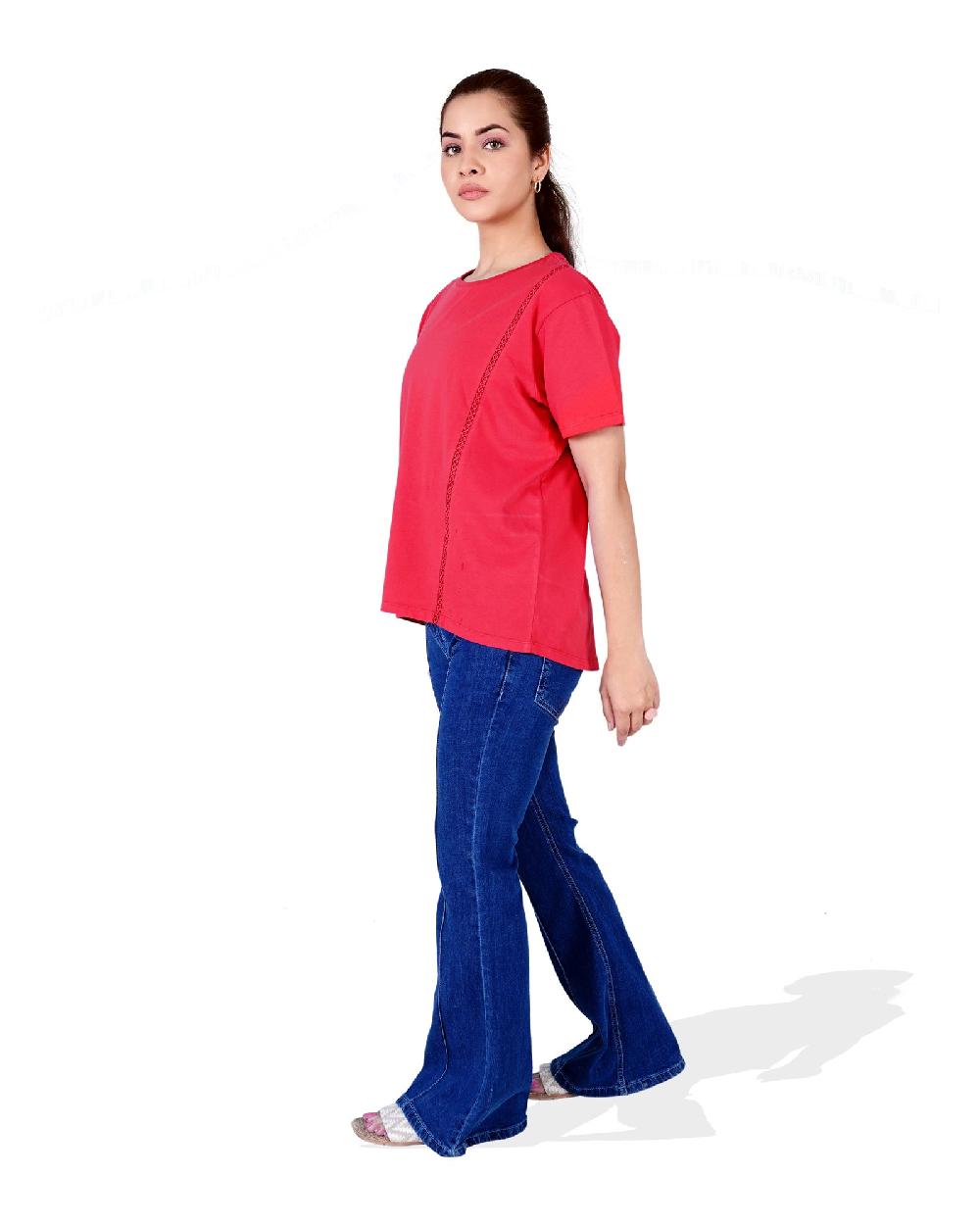 Engine Women Basic Knit Top FLT237-00S-RED