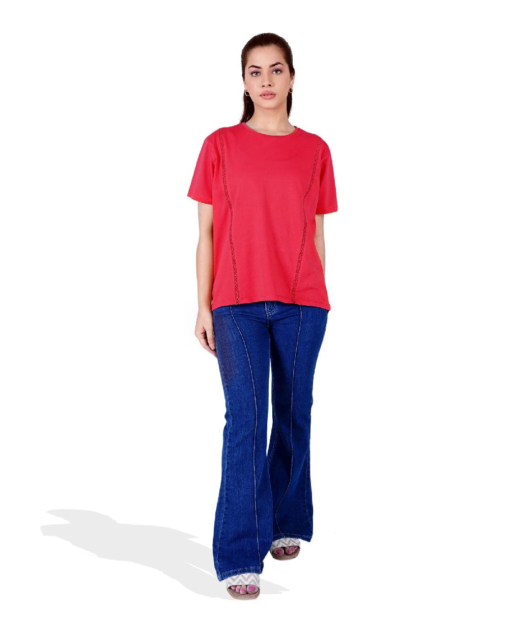 engine Women Basic Knit Top FLT237-00S-RED