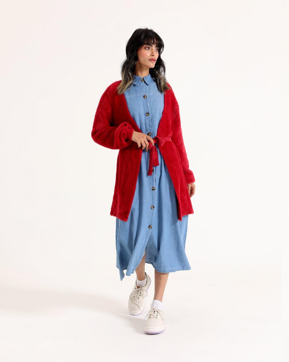 Engine Women Cardigan Sweater LX4007-00S-RED