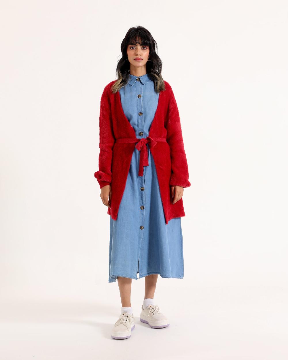 engine Women Cardigan Sweater LX4007-00S-RED