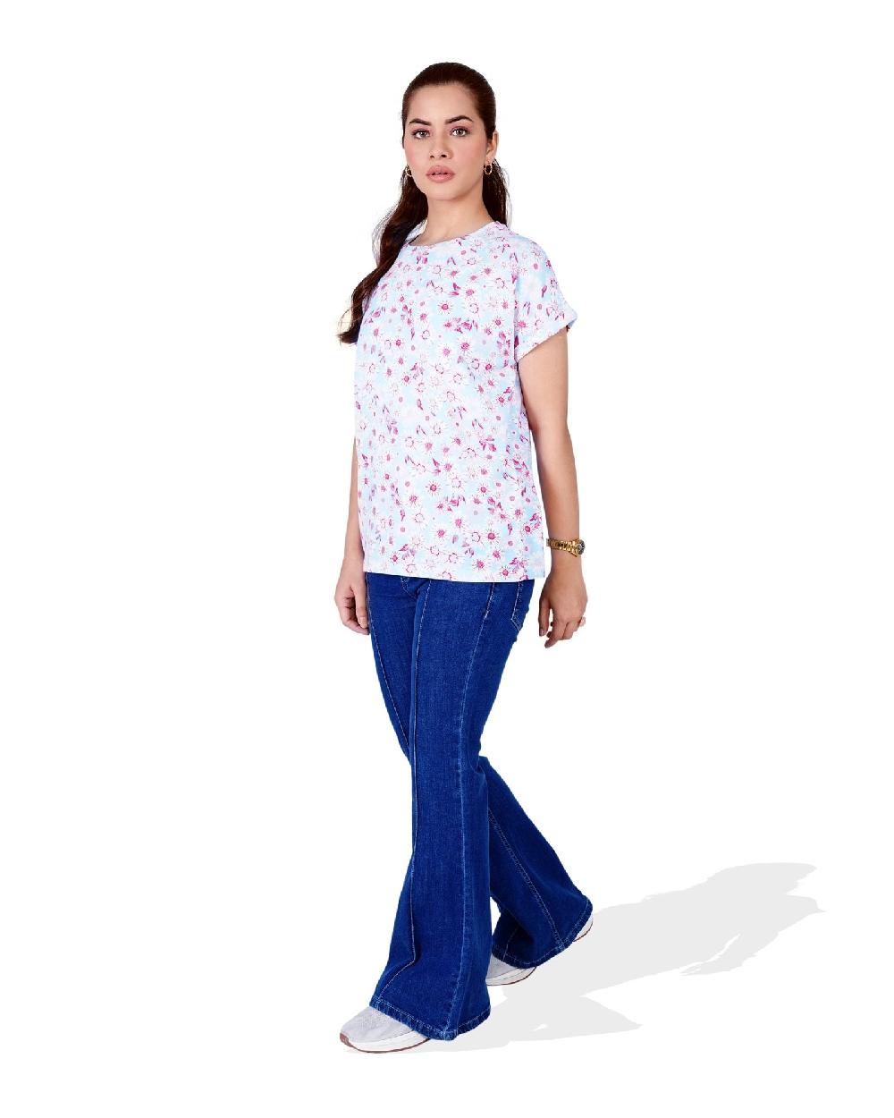 Engine Women Floral Printed Top LT4032-00S-SKB