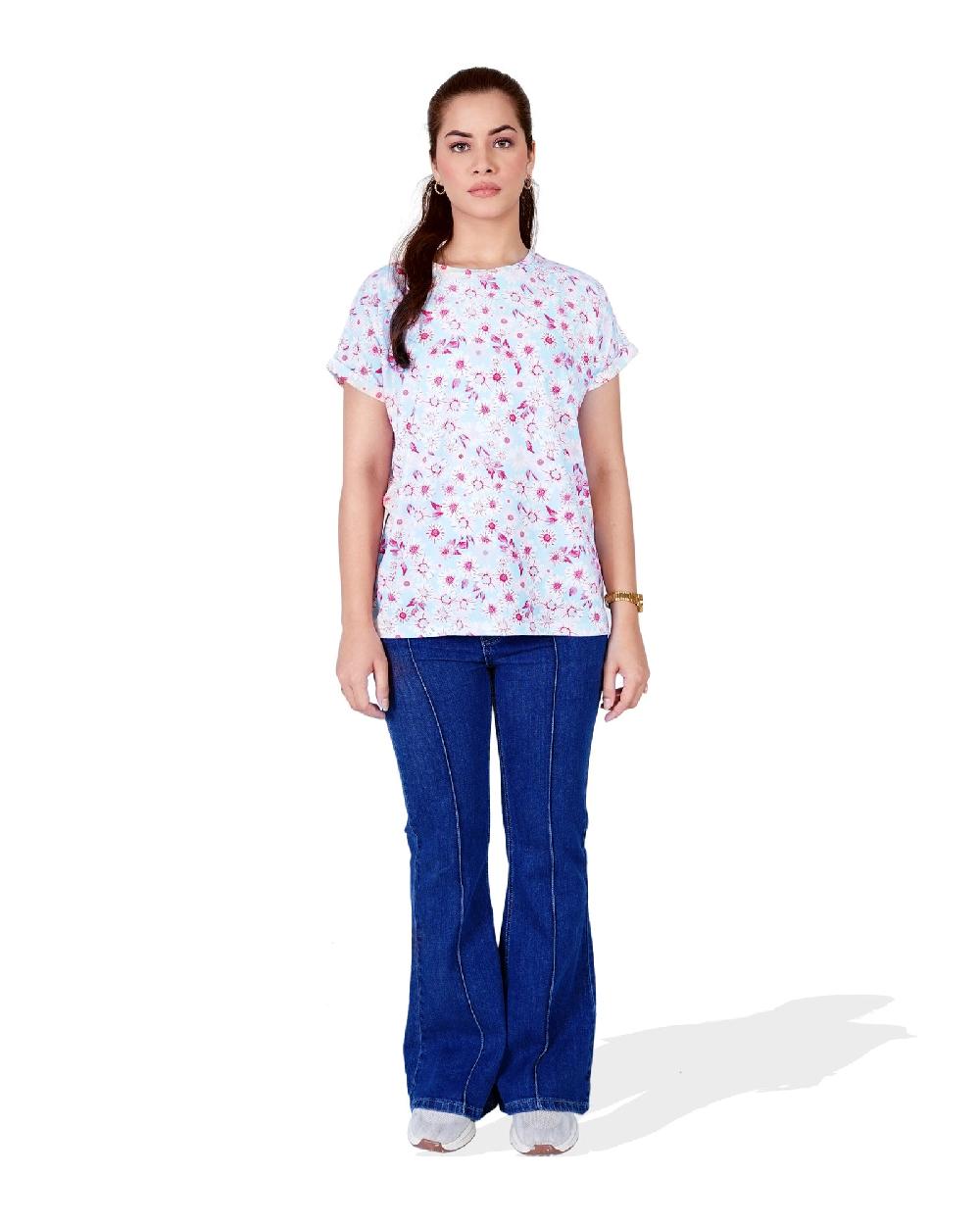 engine Women Floral Printed Top LT4032-00S-SKB