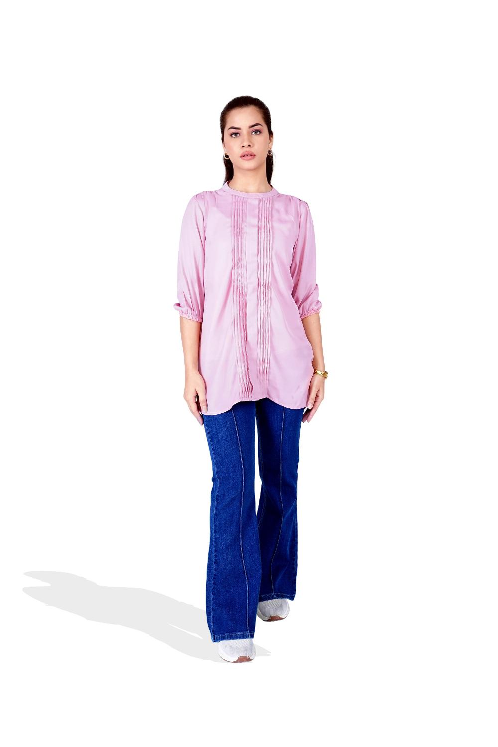 engine Women Pleated Mid-Length Top LO4044-00S-BRP