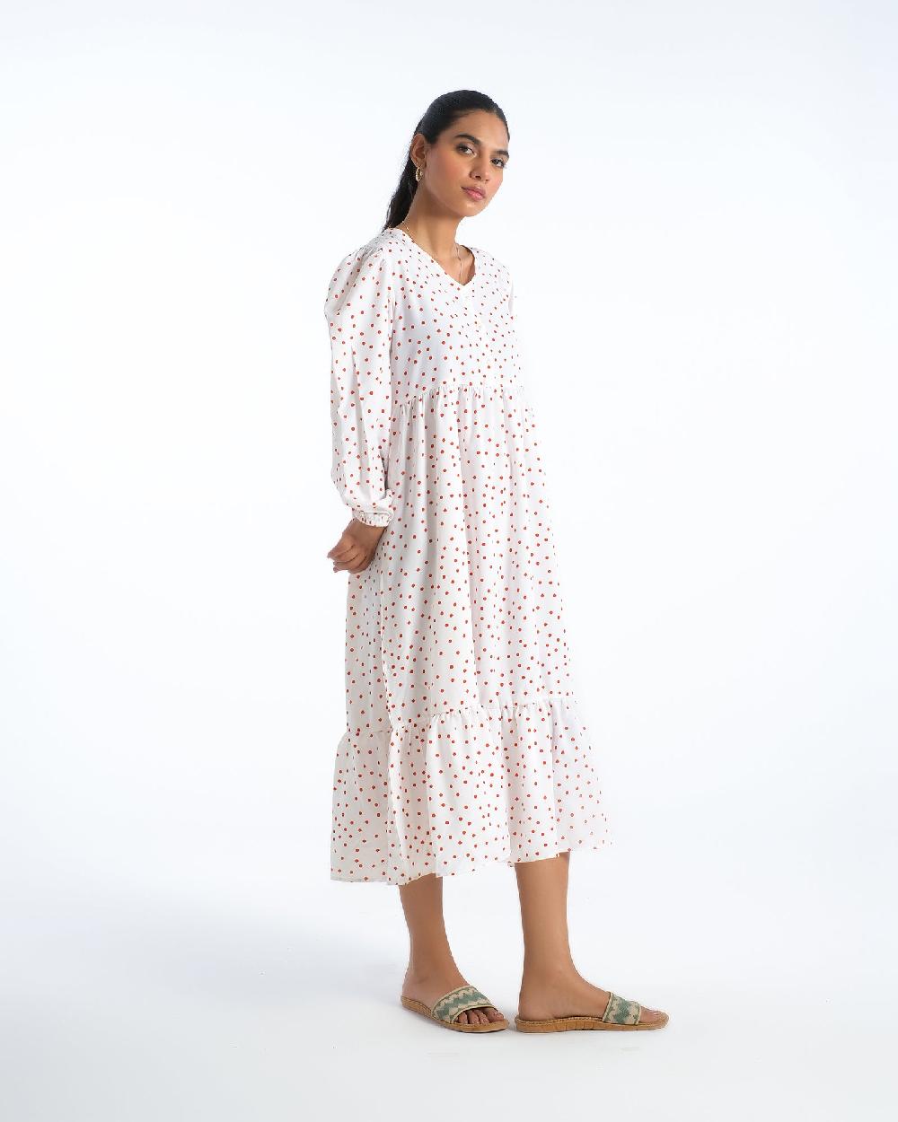 Engine Women Printed Dress FLO137-00S-WHT