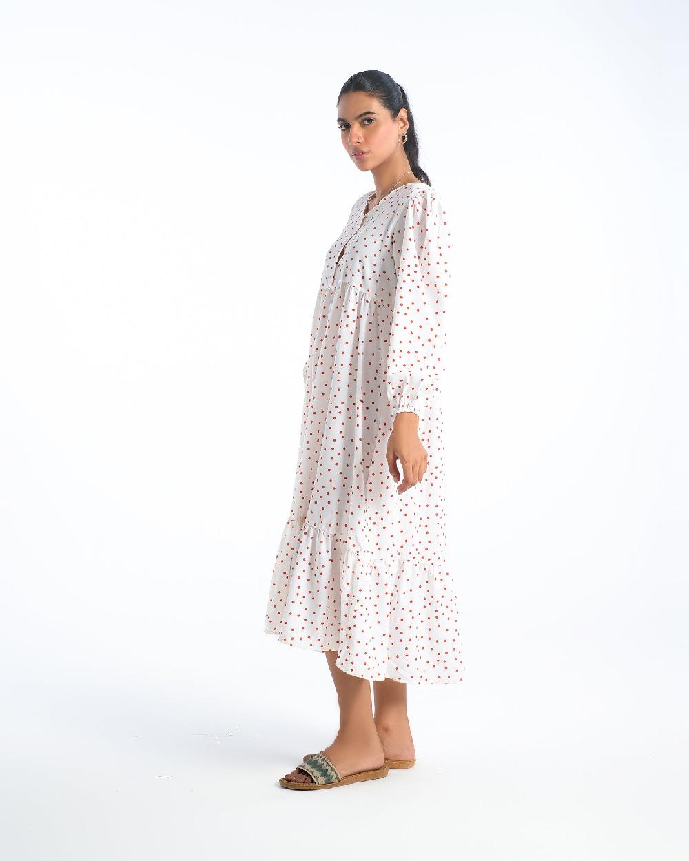 Engine Women Printed Dress FLO137-00S-WHT