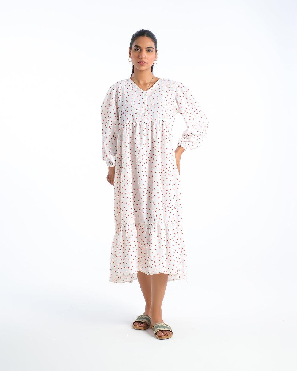 engine Women Printed Dress FLO137-00S-WHT