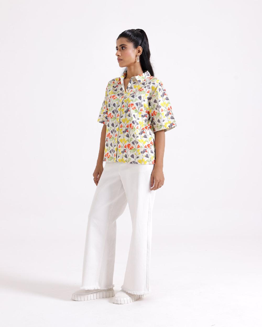 Engine Women Printed Top LO4080-00S-OWT