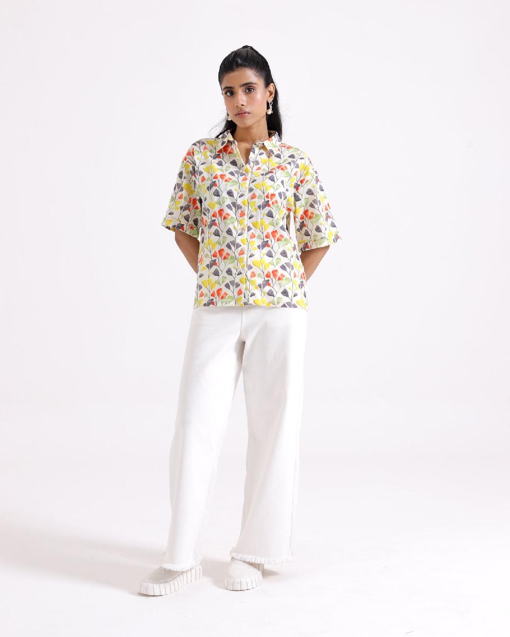 Engine Women Printed Top LO4080-00S-OWT