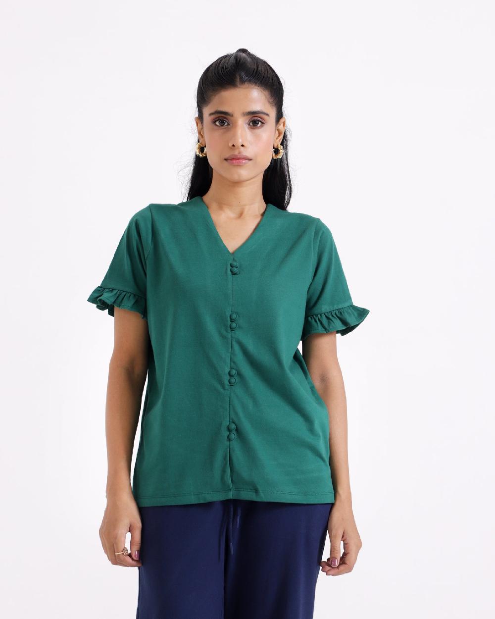 engine Women Top FLT246-00S-GRN