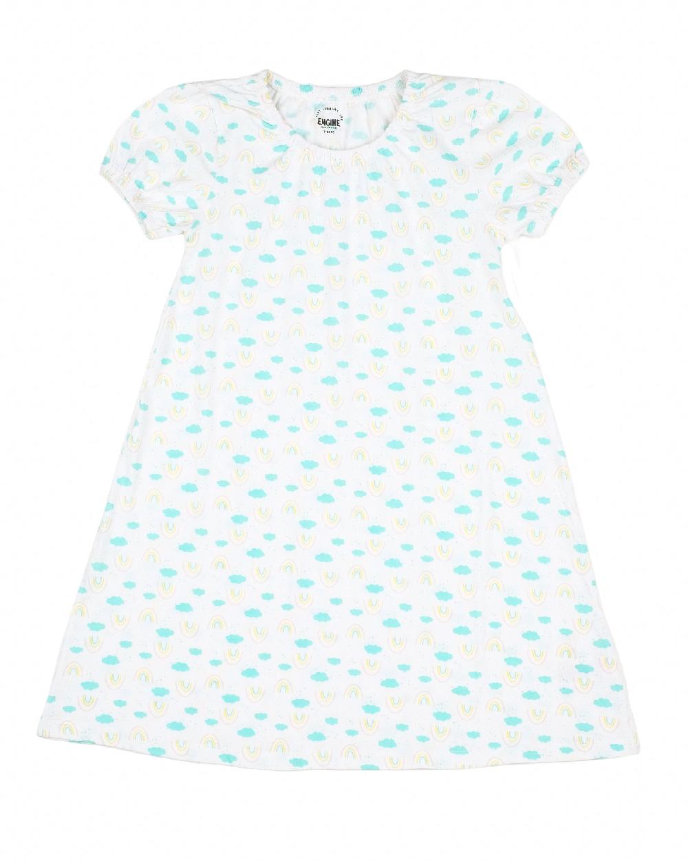 engine Girls Printed Puffed Sleeve Top VKT037-K02-WHT