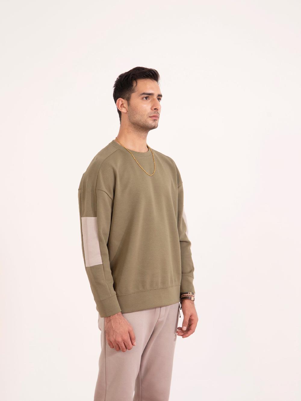 Engine Men Panel Loose Fit Sweatshirt MT4175-00S-GRN