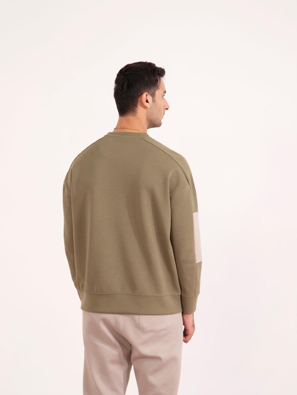 Engine Men Panel Loose Fit Sweatshirt MT4175-00S-GRN