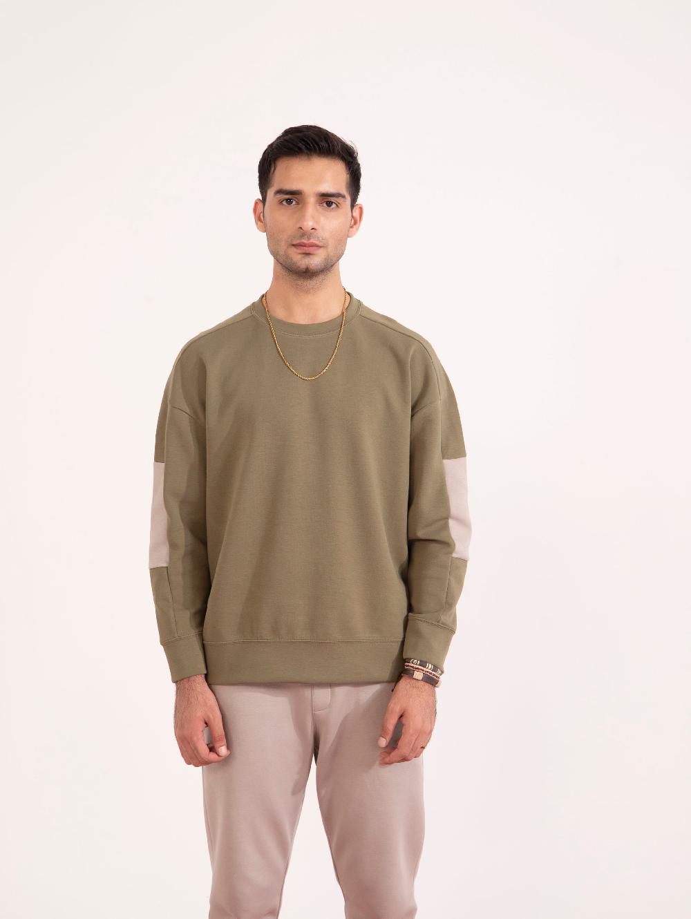 engine Men Panel Loose Fit Sweatshirt MT4175-00S-GRN