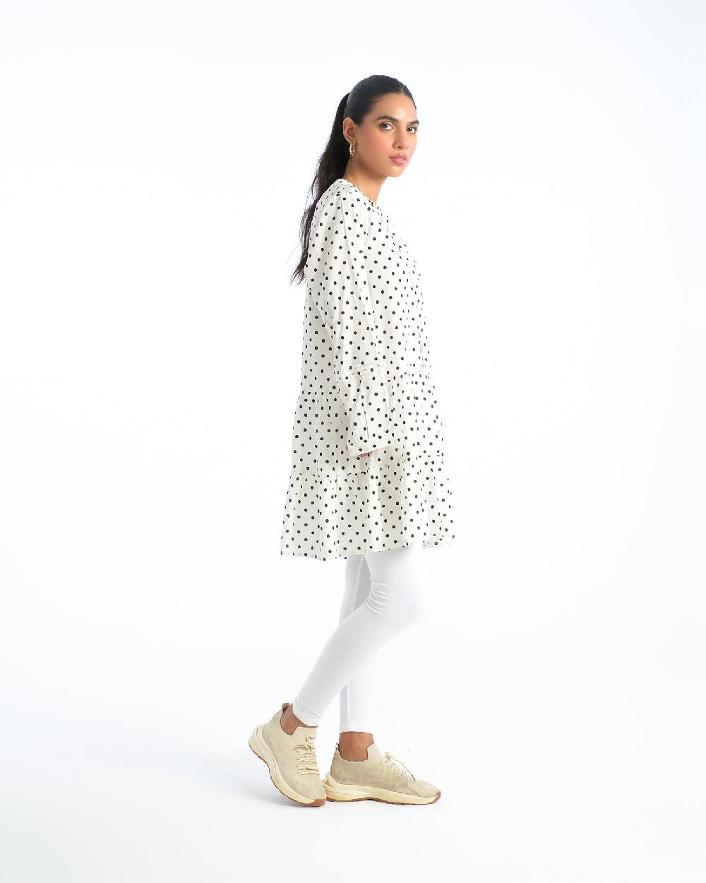 Engine Women Polka Dots Mid-Length Top LO4066-00S-WHT