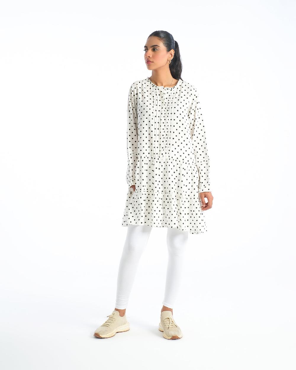 Engine Women Polka Dots Mid-Length Top LO4066-00S-WHT