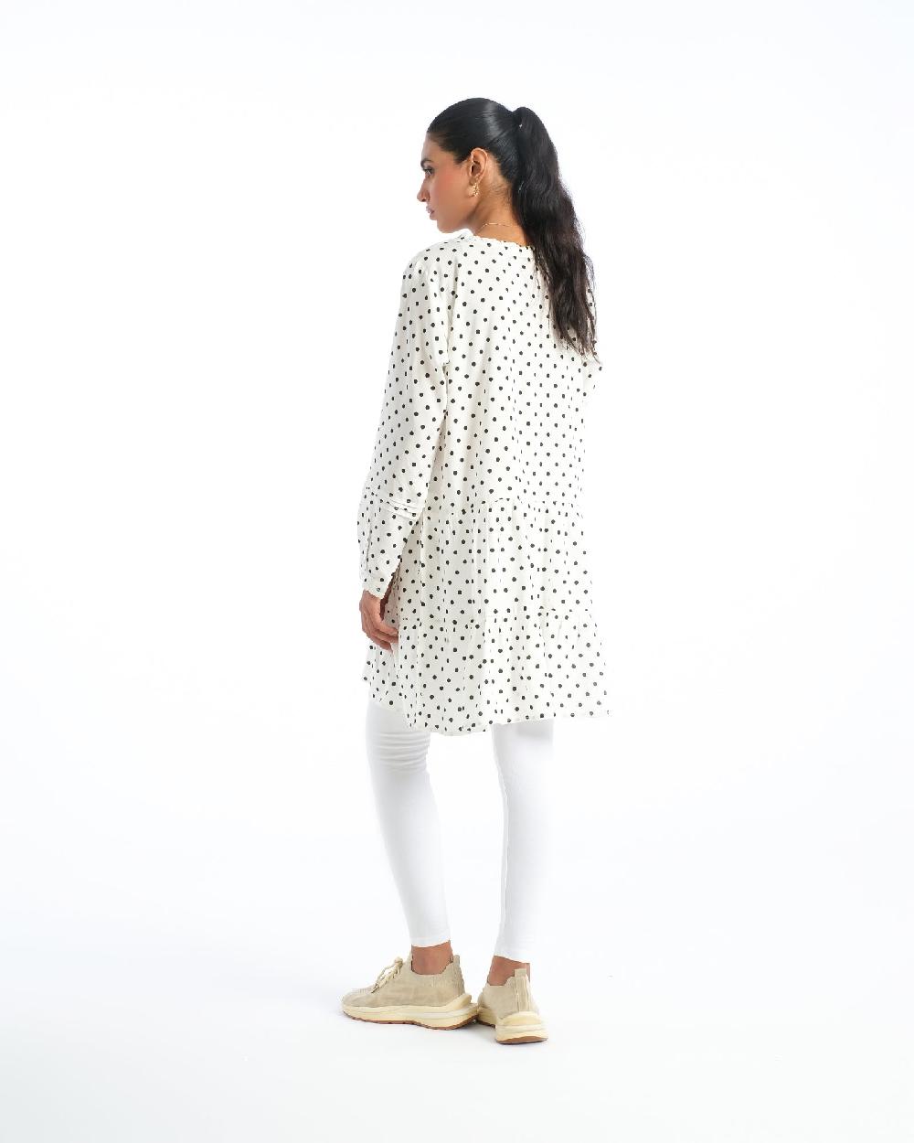 Engine Women Polka Dots Mid-Length Top LO4066-00S-WHT