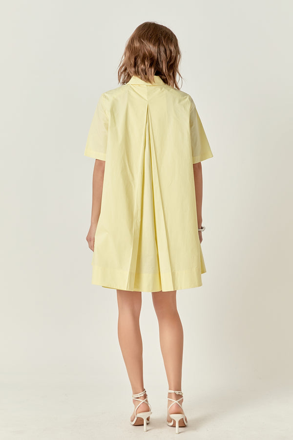 English Factory A-line Short Sleeve Shirt Dress BUTTER YELLOW