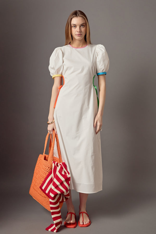 English Factory Anne Colorblock Midi Dress WHITE MULTI
