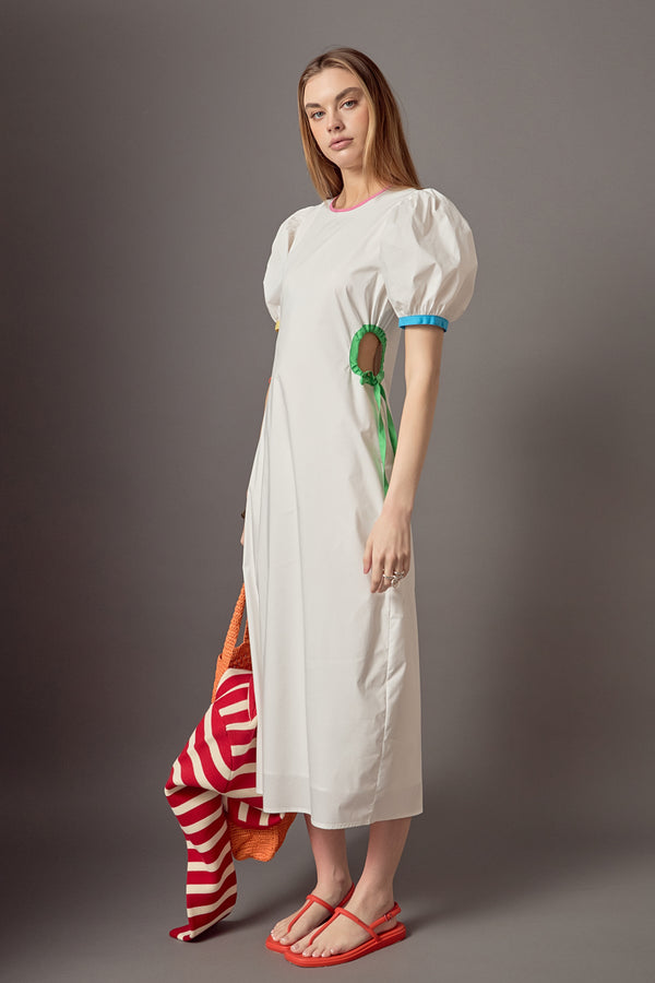 English Factory Anne Colorblock Midi Dress WHITE MULTI