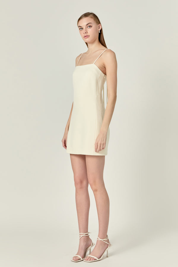 English Factory Back Bow Sleeveless Mini Dress CREAM