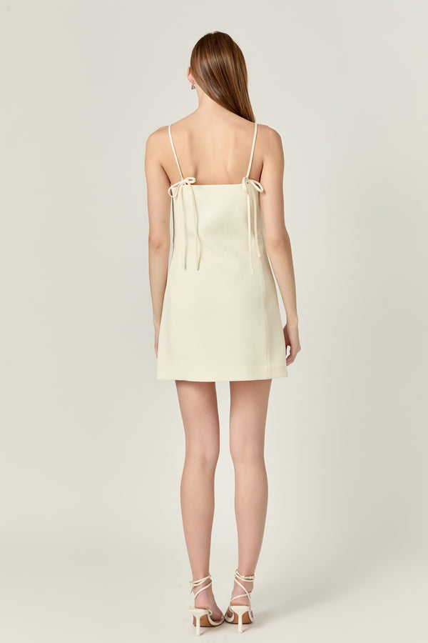 English Factory Back Bow Sleeveless Mini Dress CREAM