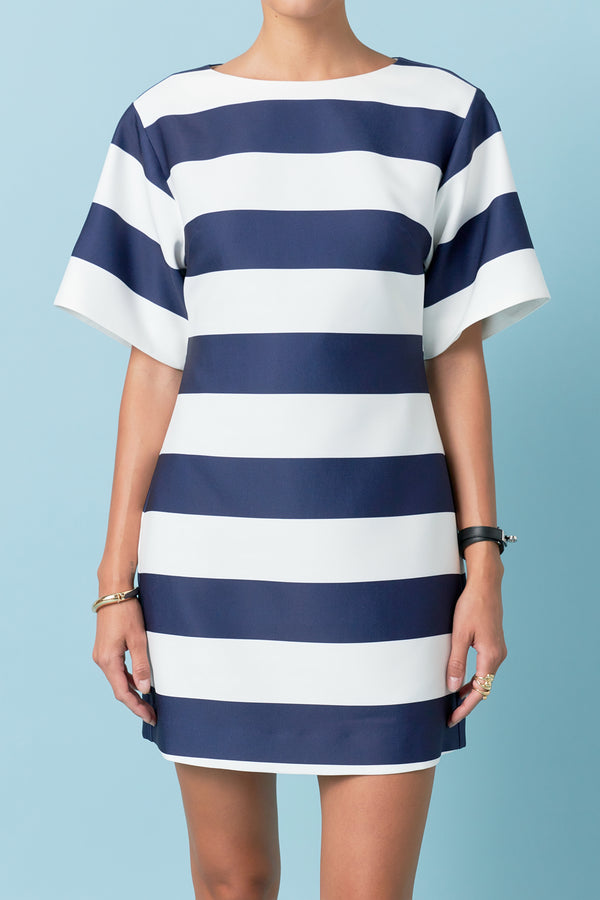 English Factory Bold Stripe Mini Dress OFF WHITE/NAVY