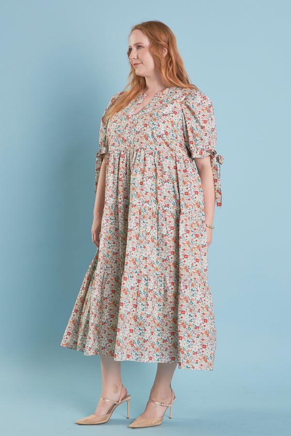 English Factory Bow Detailed Midi Dress CREAM MULTI