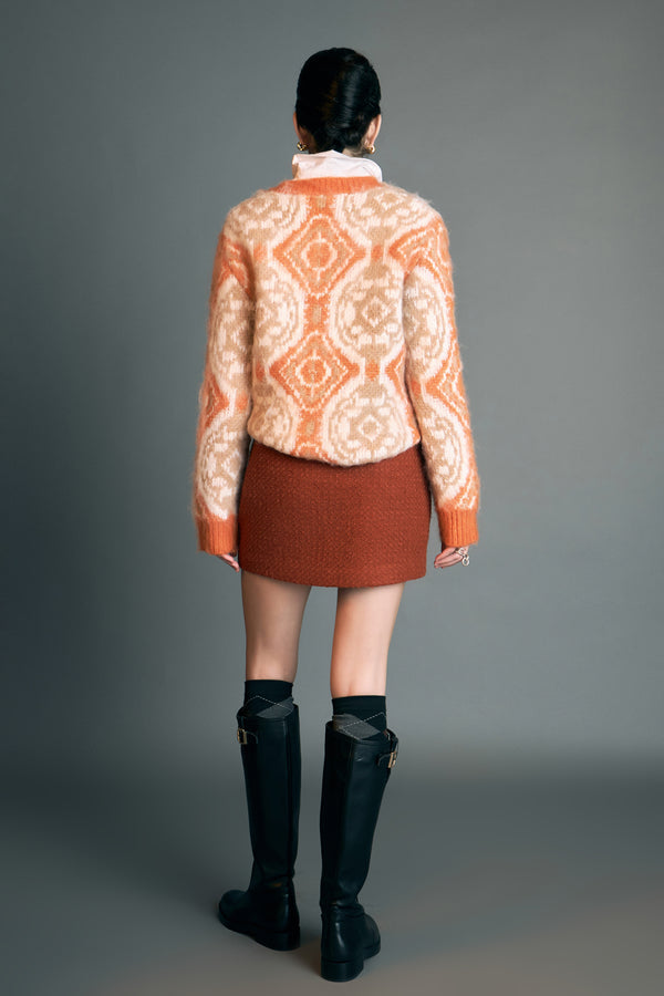 English Factory Brushed Mohair Tie Dye Sweater ORANGE