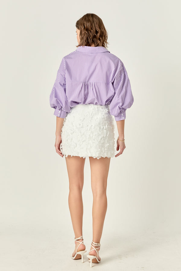 English Factory Charlotte Flower Mini Skirt OFF WHITE