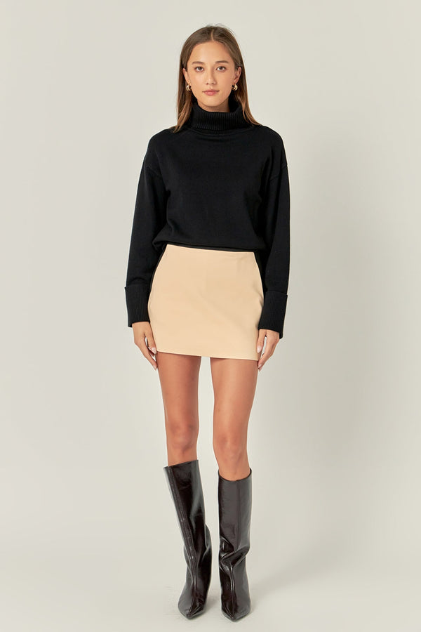 english factory Color Block High-Waisted Skort BEIGE/BLACK