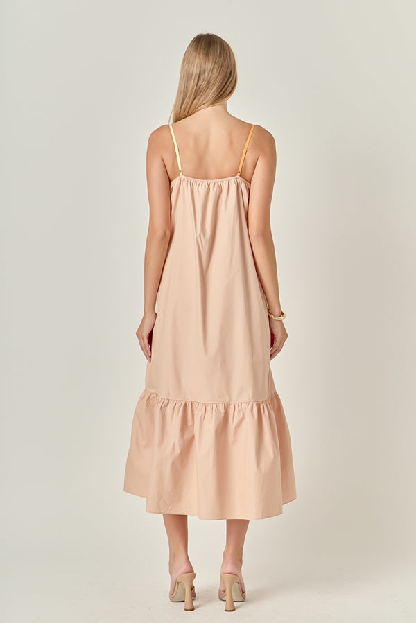 English Factory Color Block Maxi Dress ORANGE MULTI