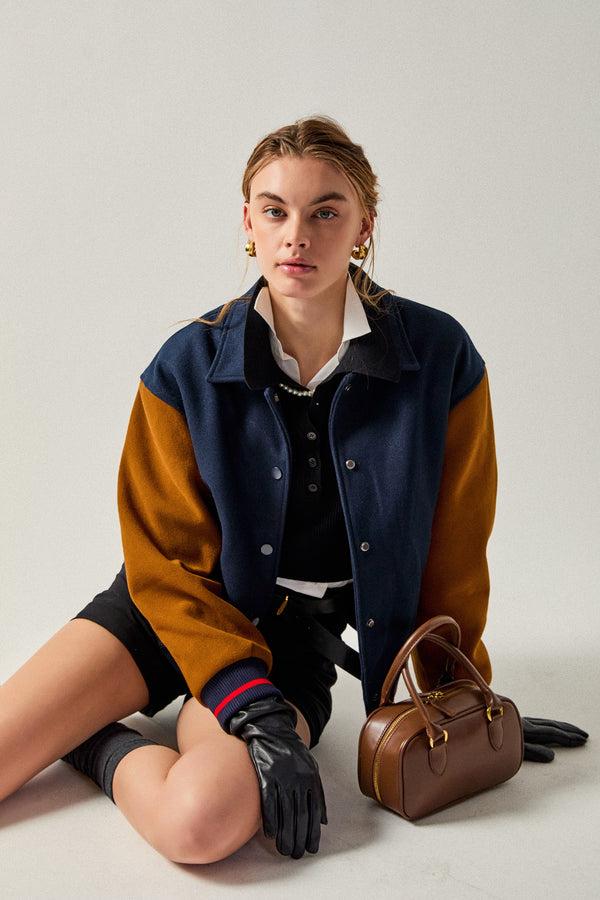 english factory Colorblock Bomber Jacket NAVY MULTI