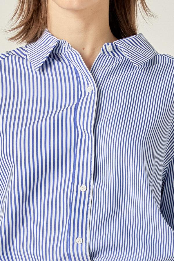 English Factory Colorblock Stripe Cotton Shirt BLUE