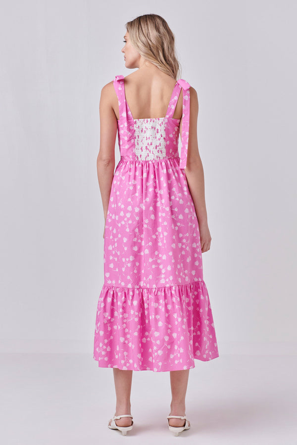 English Factory Contrast Floral Maxi Dress PINK/WHITE