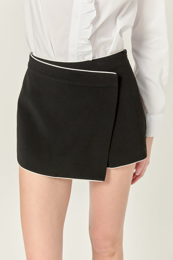 English Factory Contrast Pointed Skort BLACK/OFF WHITE