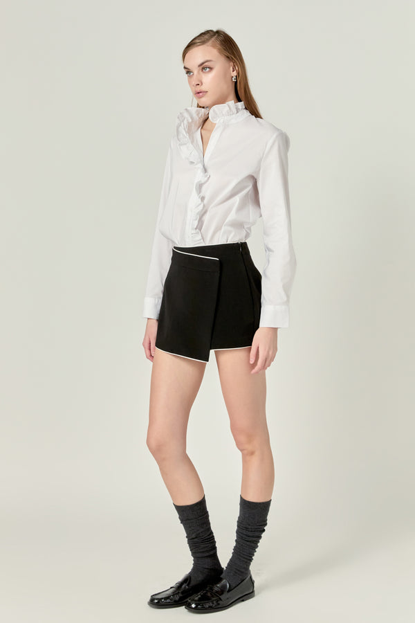 English Factory Contrast Pointed Skort BLACK/OFF WHITE
