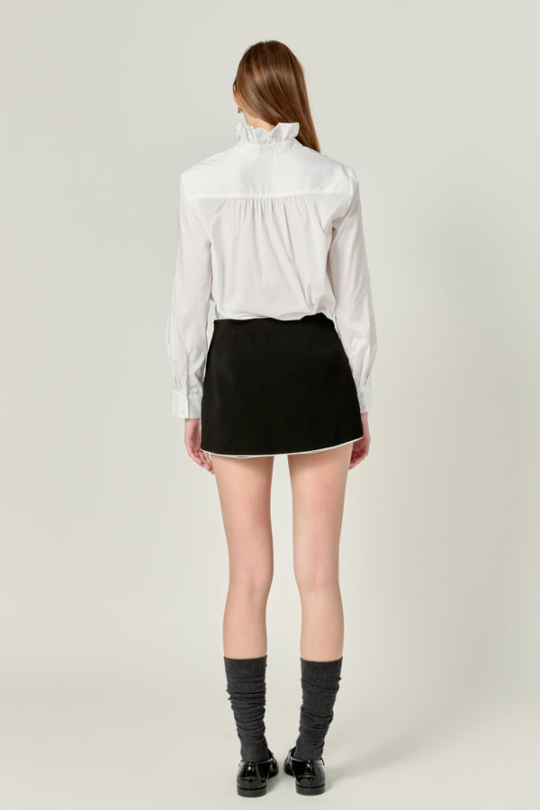 English Factory Contrast Pointed Skort BLACK/OFF WHITE
