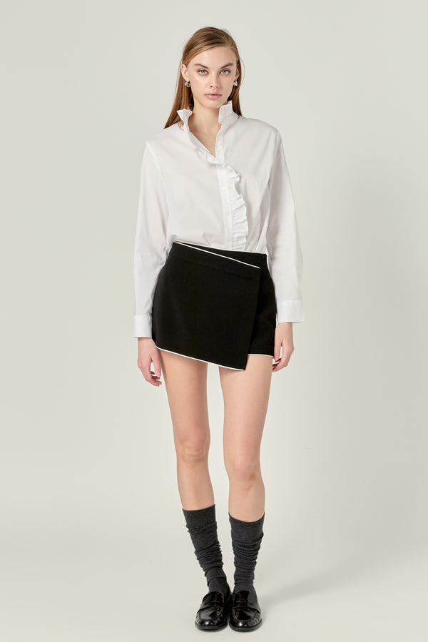 english factory Contrast Pointed Skort BLACK/OFF WHITE