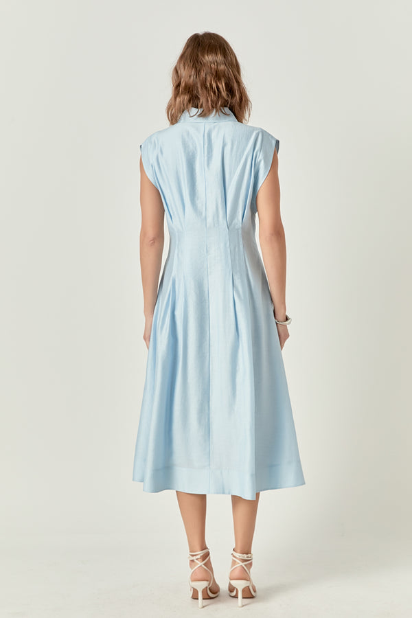 English Factory Contrast Stitch Midi Dress POWDER BLUE