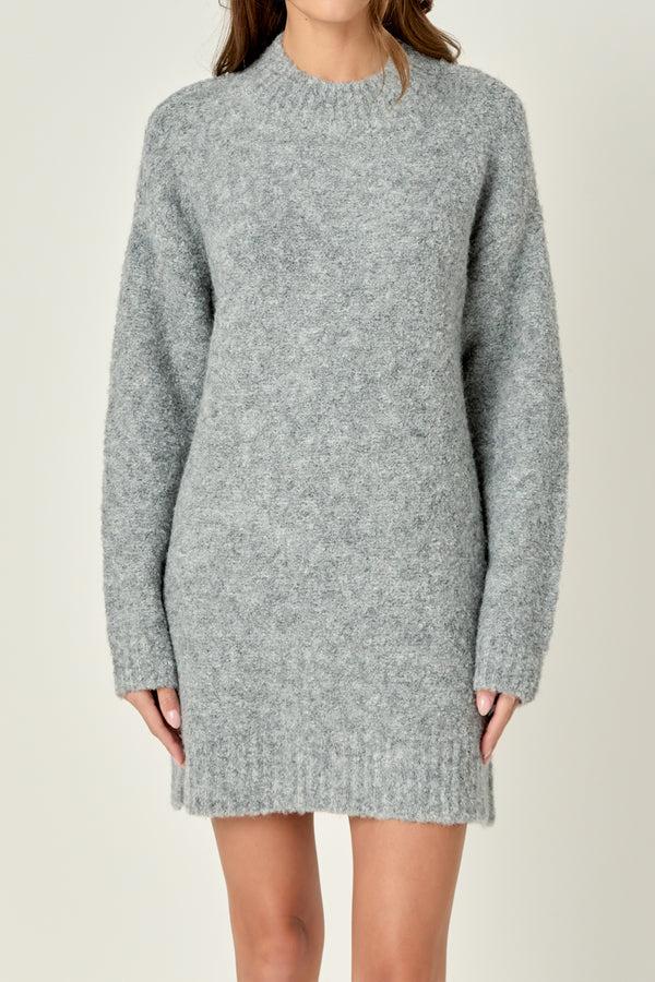 English Factory Cozy Round Sweater Dress HEATHER GREY