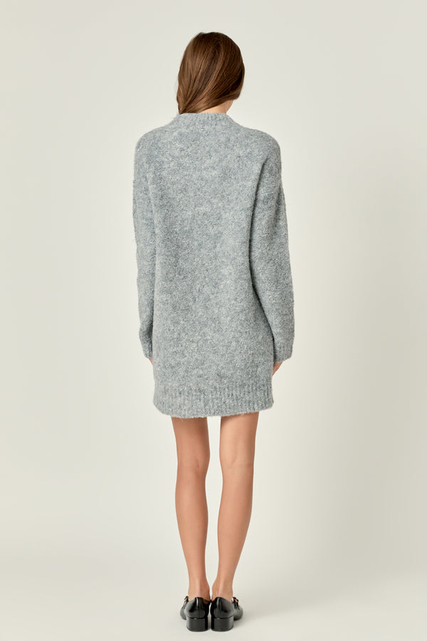 English Factory Cozy Round Sweater Dress HEATHER GREY