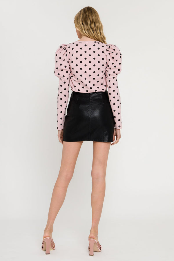 English Factory Dotted Puff Long Sleeve T-shirt PINK MULTI